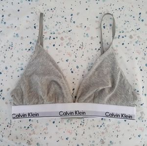Calvin Klein Triangle Bralette Grey Sz Large